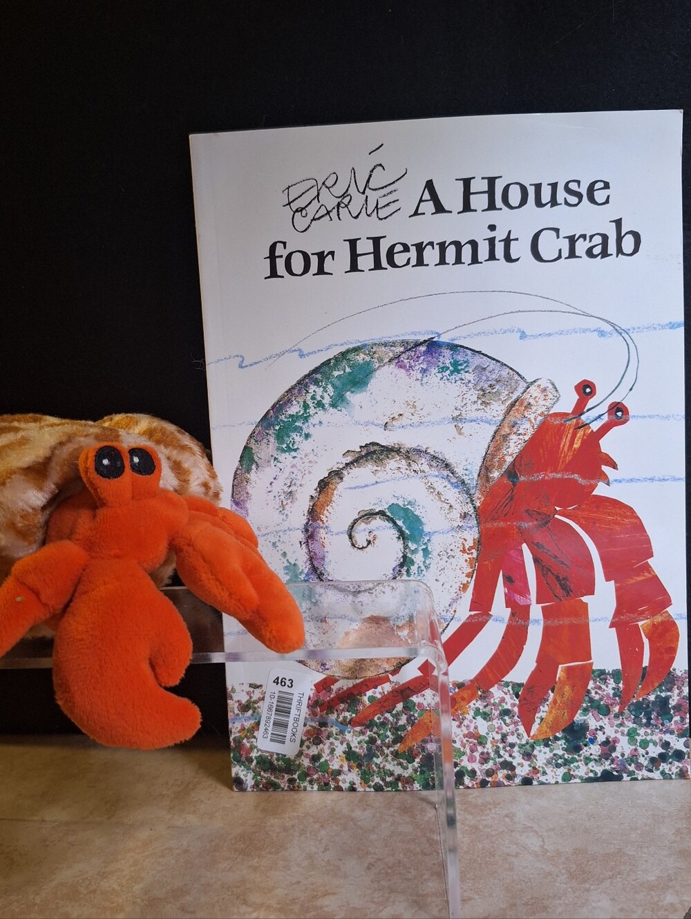 Wild Republic Hug'ems Colorful Orange Hermit Crab Spotted Shell Ocean Life 7"
